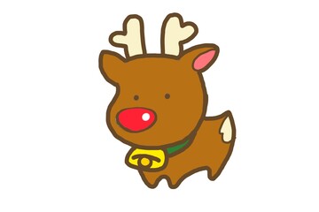 トナカイ　　cartoon Christmas character illustration