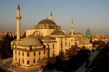 The mosque where the tomb of Mevlana Celalettin Rumi is located, Konya, Turkey. 