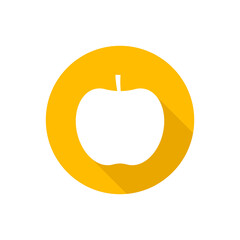 Apple flat vector button icon