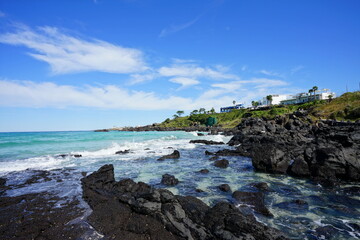 a beautiful seascape with clear water