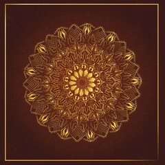  luxury mandala Vintage invitation with lace pattern.