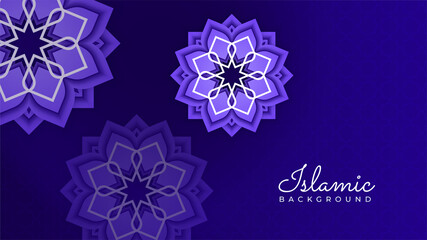 Islamic Background design for Ramadan Kareem. Ornamental arabic blue pattern Islamic design background