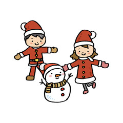 クリスマス　子供　イラスト