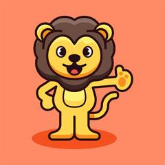 Lion Good Thumbs Up Illustration