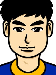 cute man cartoon on white background