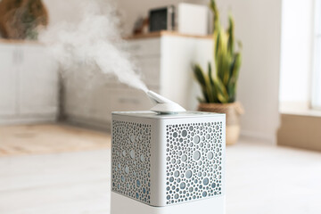 Modern humidifier in kitchen, closeup