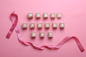 Pink Ribbon For World Cancer Day and Breast Cancer Awarness