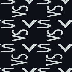 seamless pattern of letters v and s in black and white shades for prints on fabrics, clothing, packaging and for background decoration