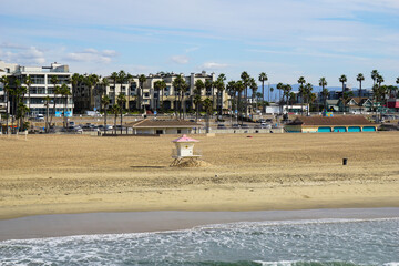 Fototapeta premium Huntington Beach California beach and skyline