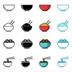 bowl icon set vector design template in white background