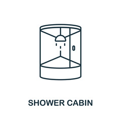 Shower Cabin icon. Line element from bathroom collection. Linear Shower Cabin icon sign for web design, infographics and more.