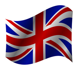 Vector. flag of the United Kingdom flutters in the wind.