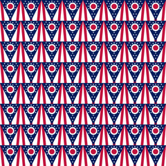 seamless pattern of ohio flag. vector illustration. print, book cover, wrapping paper, decoration, banner and etc - obrazy, fototapety, plakaty