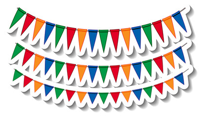 Obraz premium Colourful party flags sticker