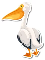 Pelican bird cartoon sticker © blueringmedia