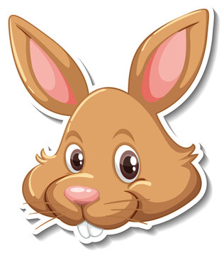 Head of Rabbit animal cartoon sticker