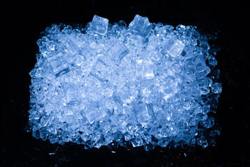 Ice crystal cubes, space for text or design.