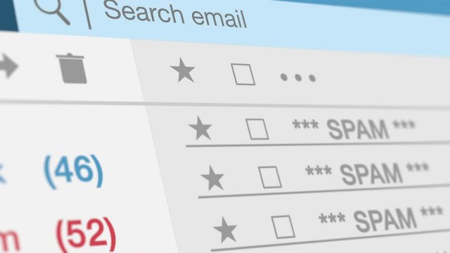 email client software interface, delete spam email, close-up view, concept of online scam, phising and malware (3d render)