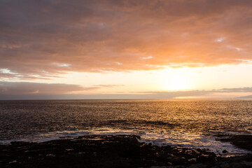 Fototapeta premium sunset at the beach of the tenerife.