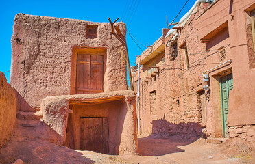 The medieval houses in Abyaneh mountain, Iran.