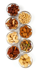 assortment of nuts isolated on white background