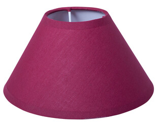 classic empire coolie flare cone shaped purple pink tapered lampshade on white background isolated close up shot 