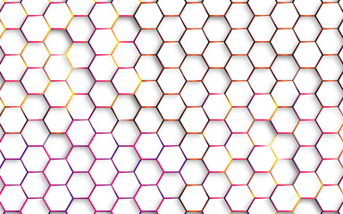 Colorful hexagon pattern with nice color, hexagon concept design abstract technology geometry pattern background vector EPS, Abstract white hexagon concept background,	