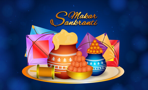 Happy makar sankranti modern background design