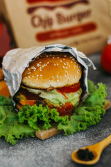 Beef burger with tasty sauce