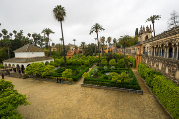 View of the garden in the Alcazar palace