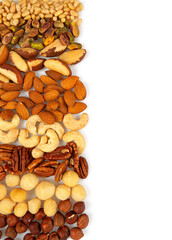 assortment of nuts isolated on white background