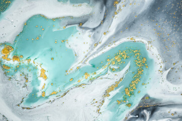 Luxury ART in Eastern style. Marbled paper. Natural Pattern. Abstract artwork. Style incorporates the swirls of marble or the ripples of agate. Beautiful painting.