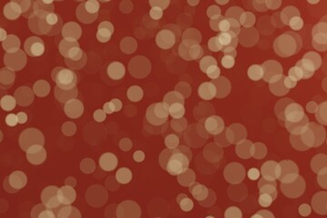 Light yellow bokeh effects on dark red background. Illustration of abstract blurred light bokeh with background. 3d rendering. Christmas concept.