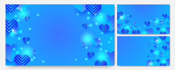Obraz na płótnie Canvas Love Blur blue Papercut style design background