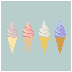 illustration of classic cream ice cream