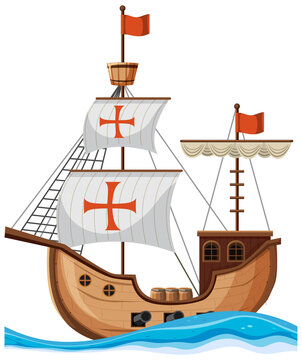 Christopher columbus ship isolated