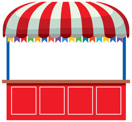 Amusement park ticket booth isolated