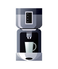 Coffee maker machine icon. Kitchen accessorie for making a drink. Isolated electronic equipment
