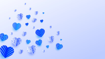 Lovely white blue Papercut style design background