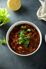 Homemade red bean ragout with vegetables