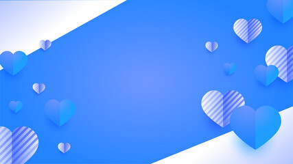 Lovely gradient white blue Papercut style design background