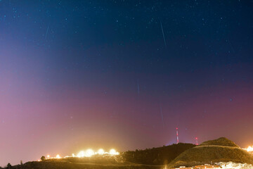 Geminidas night star fall. Astronomy events