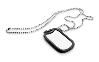 Military dog tag isolated on white
