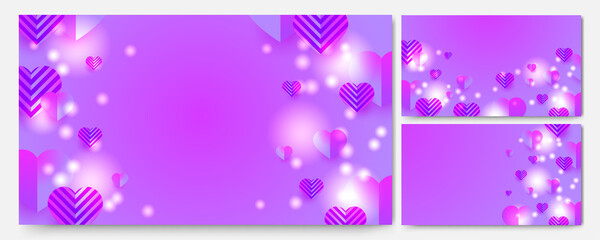 Obraz na płótnie Canvas Love Blur purple Papercut style design background