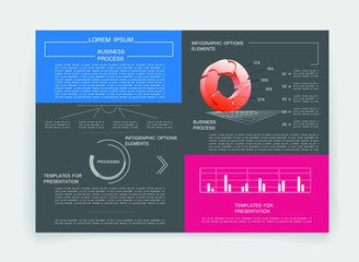 Elements for business data visualization, Modern infographic design, vector set templates