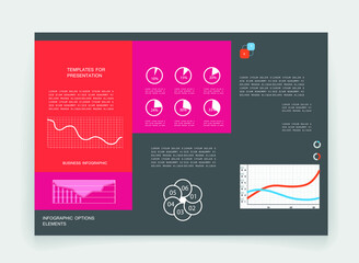 Elements for business data visualization, Modern infographic design, vector set templates