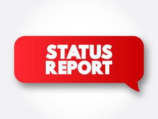 Status Report text message bubble, concept background