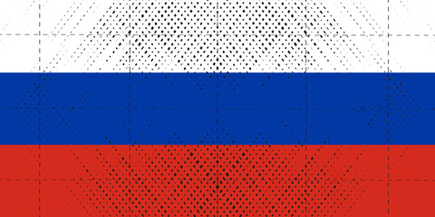 Russian flag with surface texture. Vector illustration