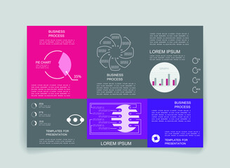 Elements for business data visualization, Modern infographic design, vector set templates