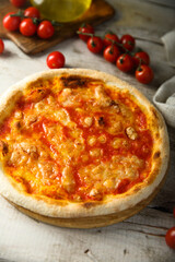 Traditional homemade pizza with cheese